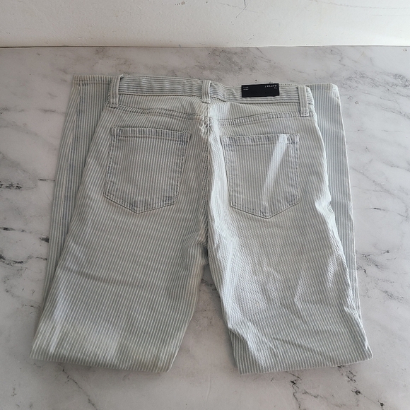 J Brand Capri Mid Rise Stripe White Blue Jeans 25 NWT - Picture 6 of 8